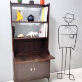 Vintage Walnut Bookshelf and Secretaire by Claudio Salocchi for Sormani, Italy