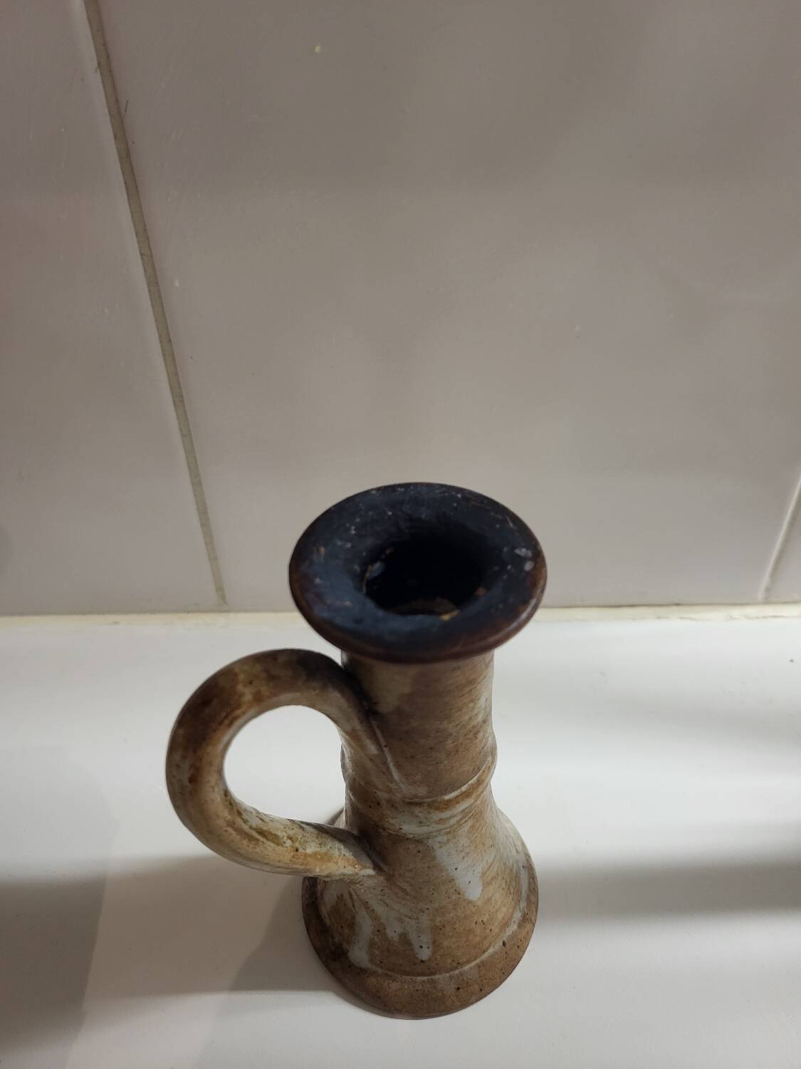 Stoneware candlestick