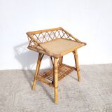 Rattan bedside table circa 1970