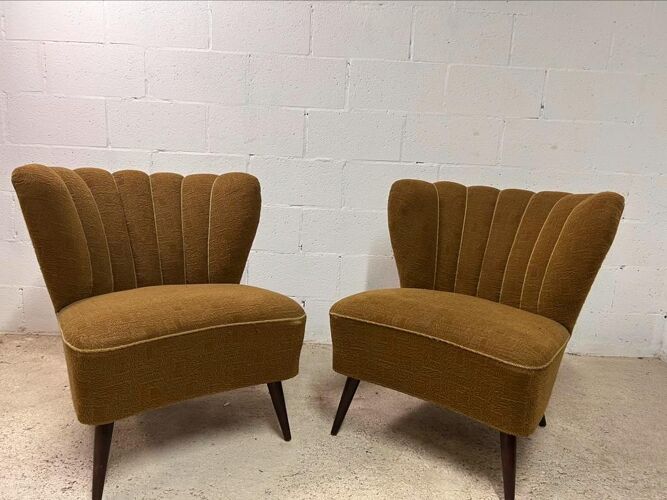 Ensemble de 2 fauteuils cocktail vintage
