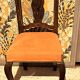 Varnished wood chair with orange velvet fabric, 1880/1900