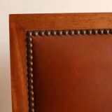 Chaise en acajou et cuir de style Consulat-Empire