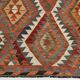 Wine Red & Green Geometric Kilim Rug, 155x268Cm