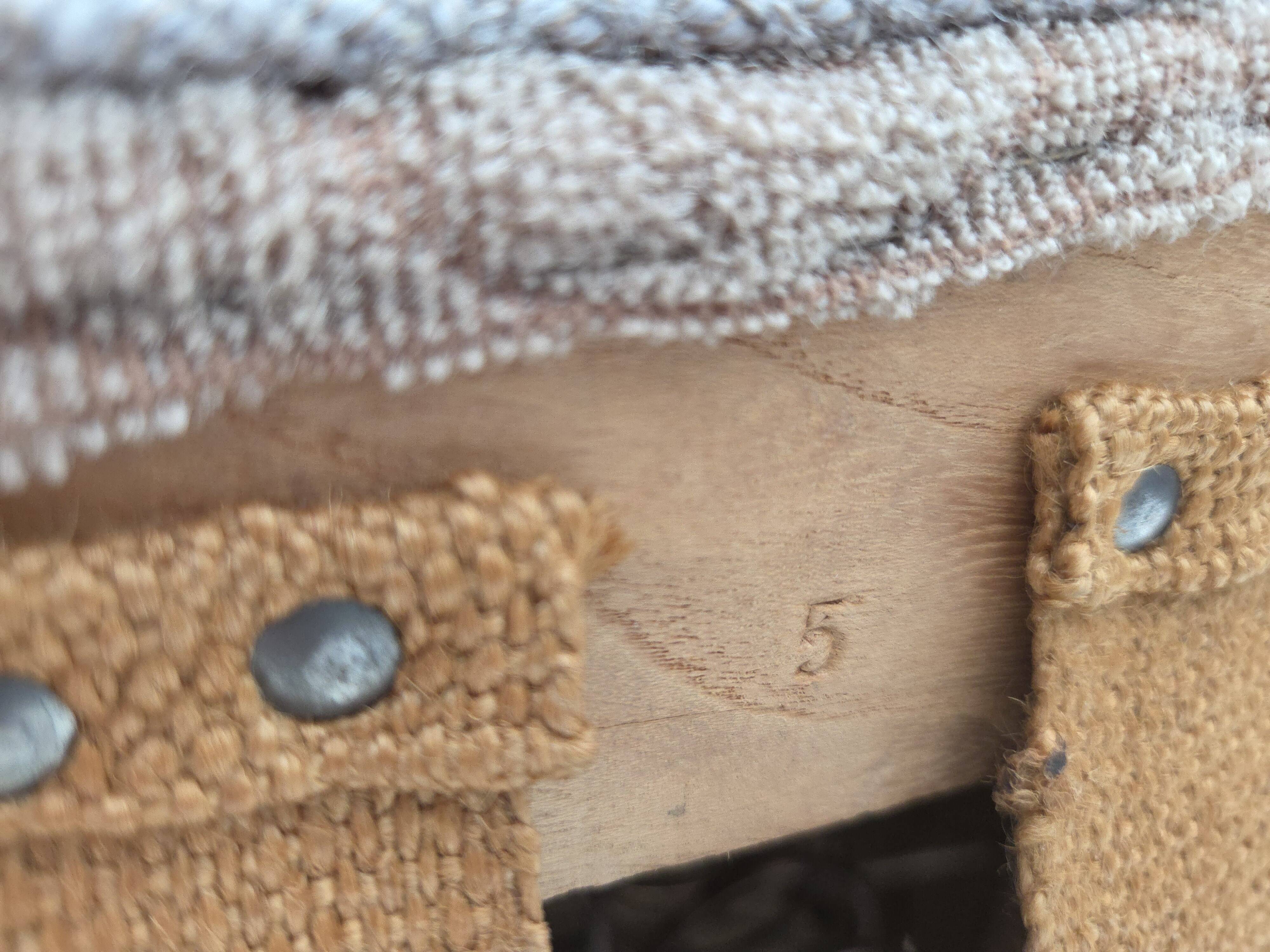 1960s, Danish armchair, blend wool fabric, beech wood.