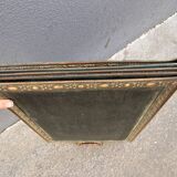 Antique fireplace screen in copper and brass from the 19th century.