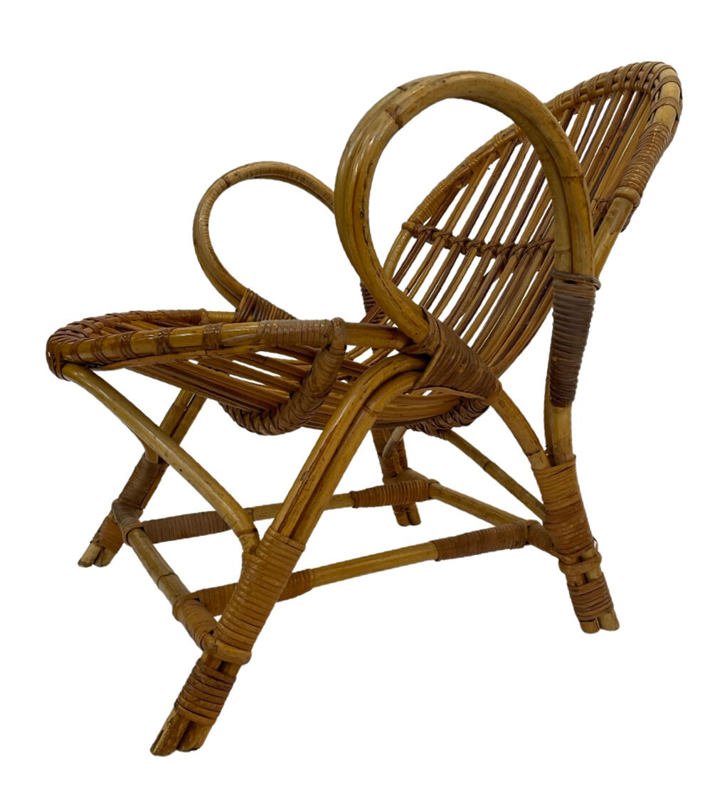 Fauteuil en rotin par Dirk van Sliedregt Rohe Noordwolde 1960 aux Pays-Bas