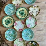 Set of 12 antique slip plates