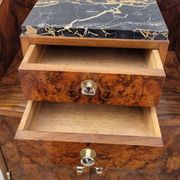 Meuble commode d'époque Art Déco en loupe de noyer -1930s