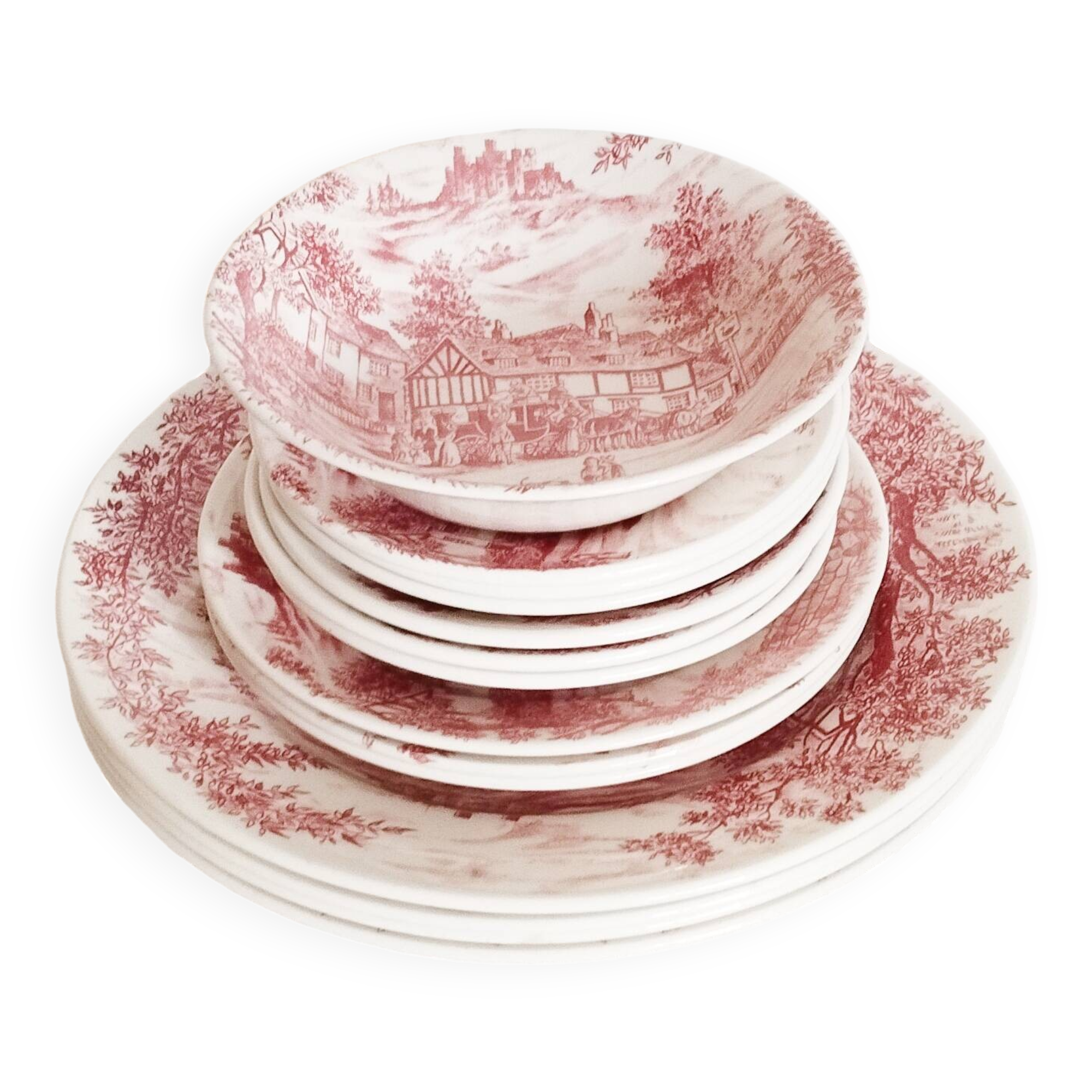Service en porcelaine rose anglaise Royal Wessex