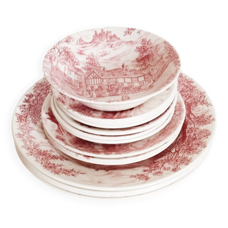 Service en porcelaine rose anglaise Royal Wessex