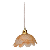 Vintage frosted glass pendant lampshade with marble effect