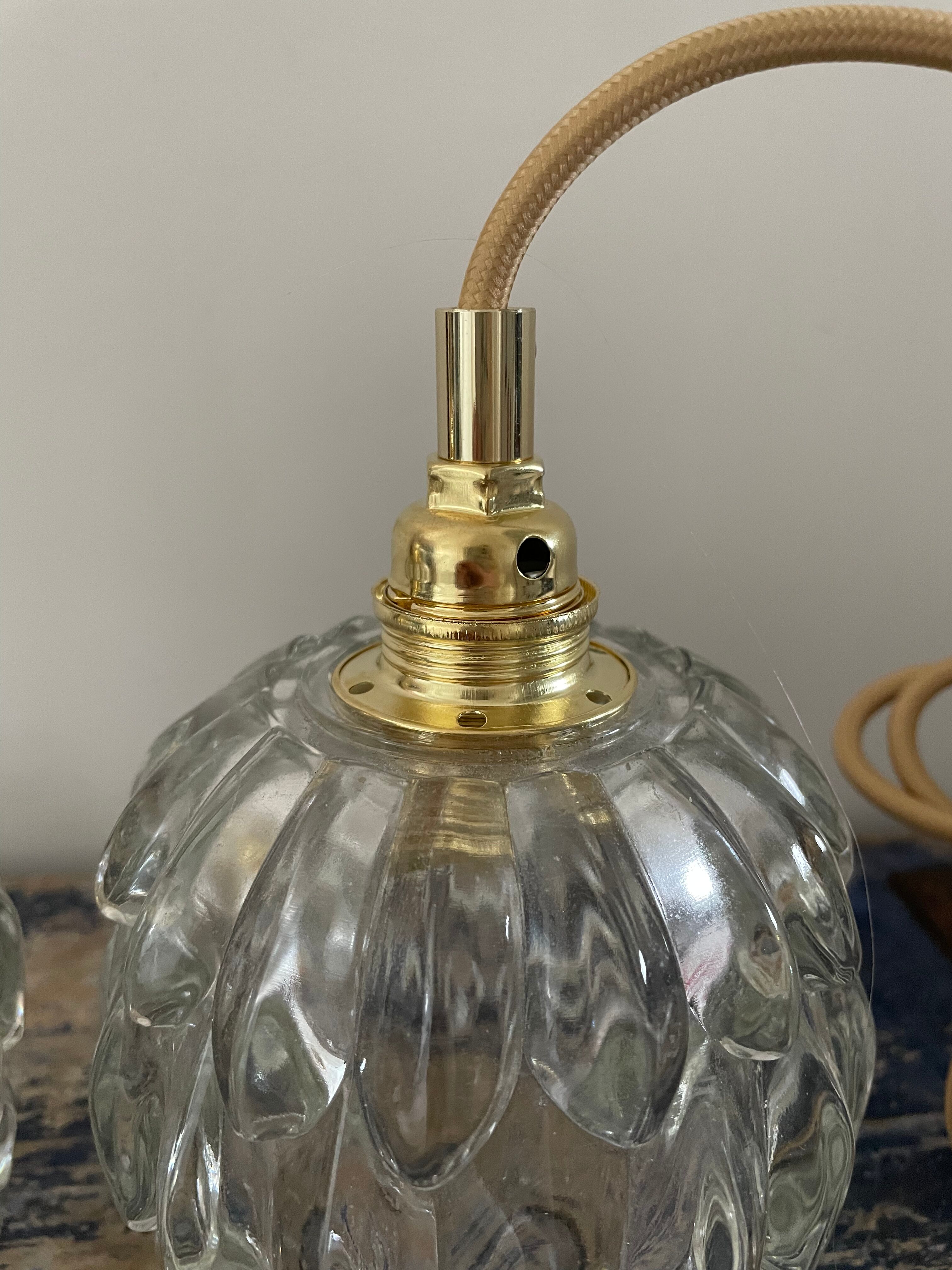 Set of two electrified portable lamps