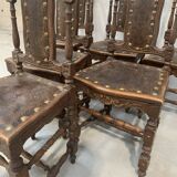 6 chaises de style Renaissance en chêne, XXème siècle