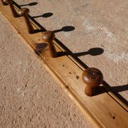 School wall coat - solid wooden rail of 10 patères
