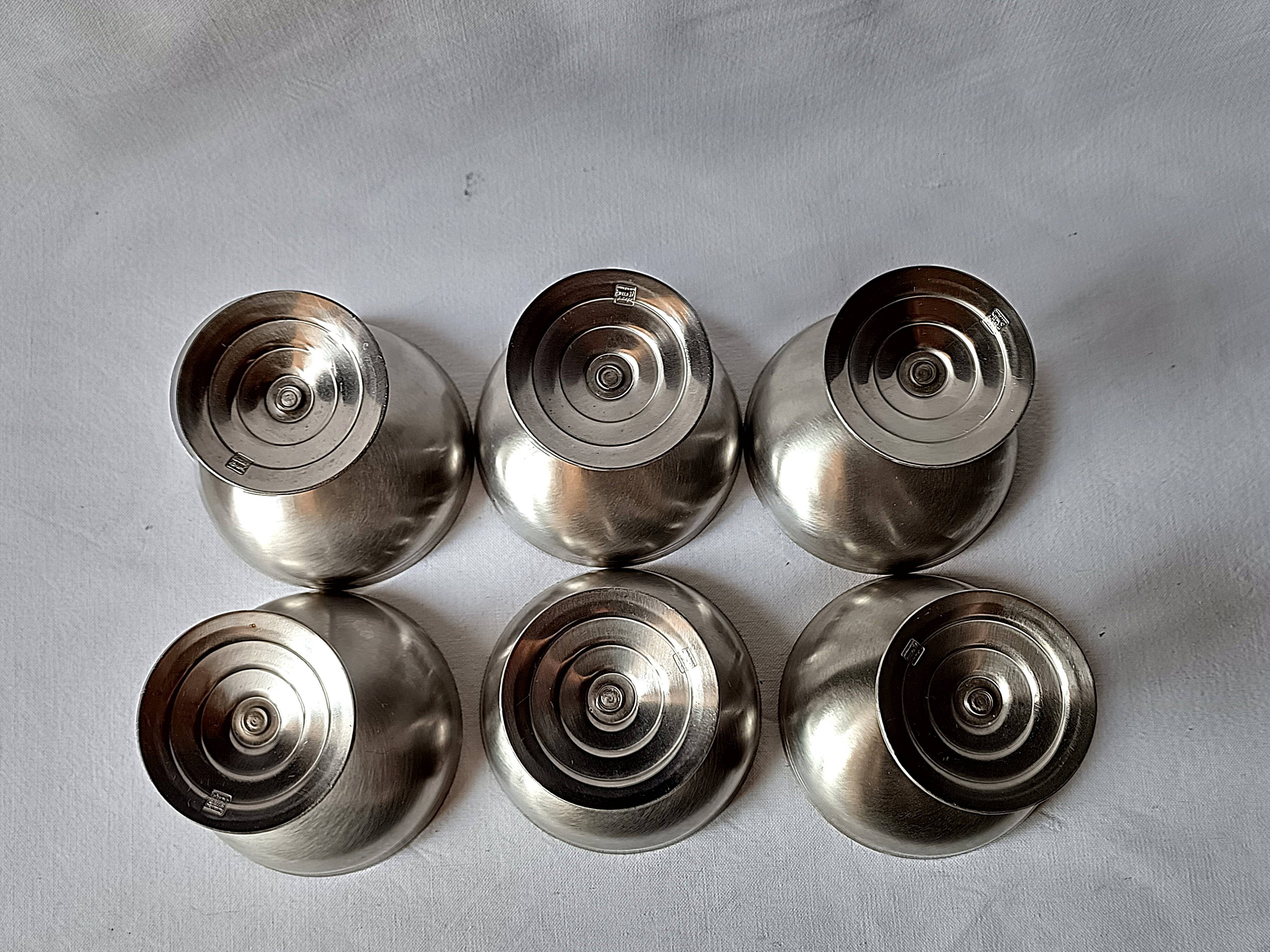 6 cups by Letang & Remy vintage design France