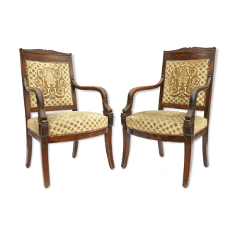 Paire de fauteuils style Empire