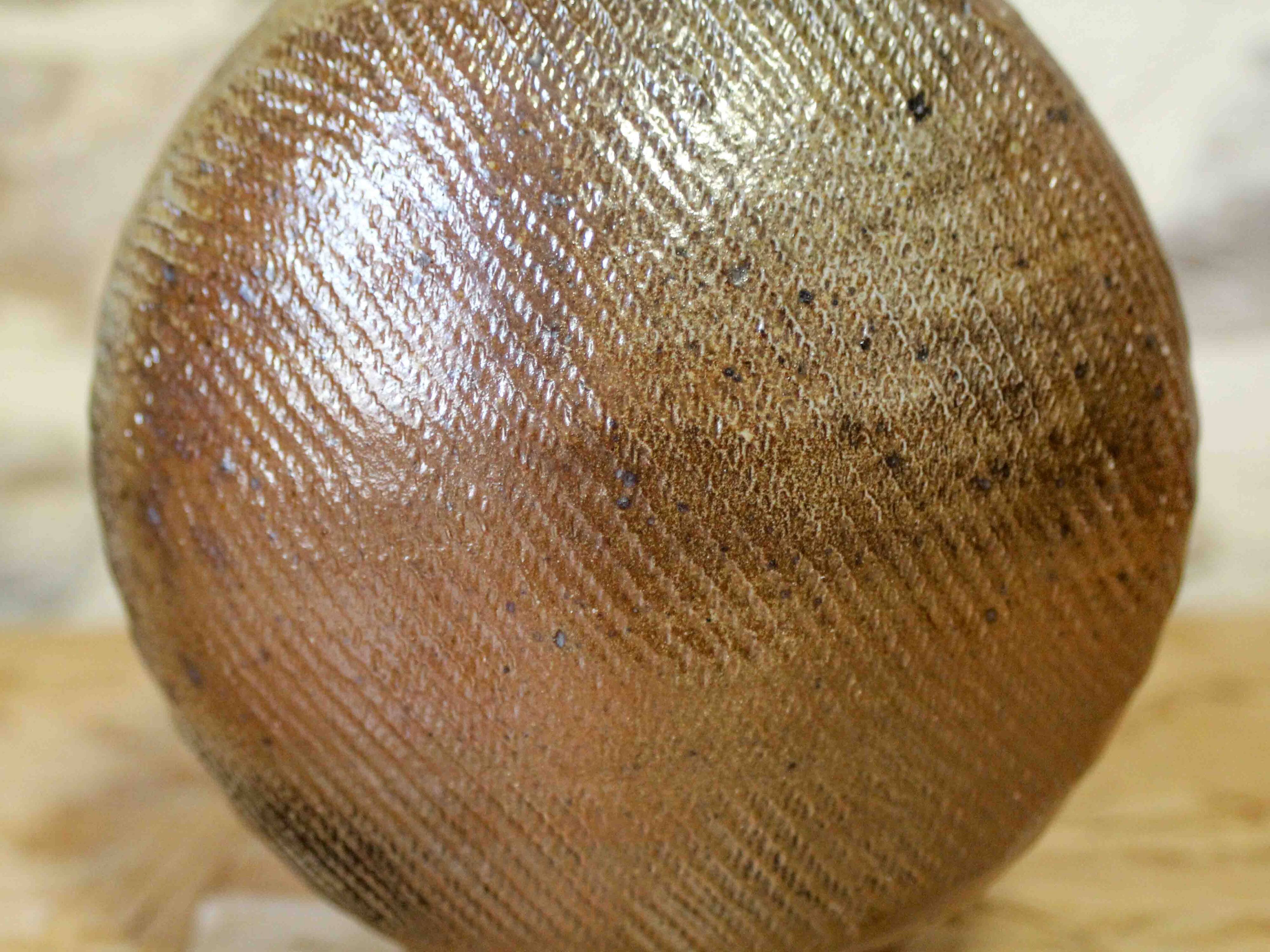 Flat stoneware vase, La Borne type