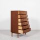 Midcentury Danish chest of 6 drawers in teak 1960s - bowed front