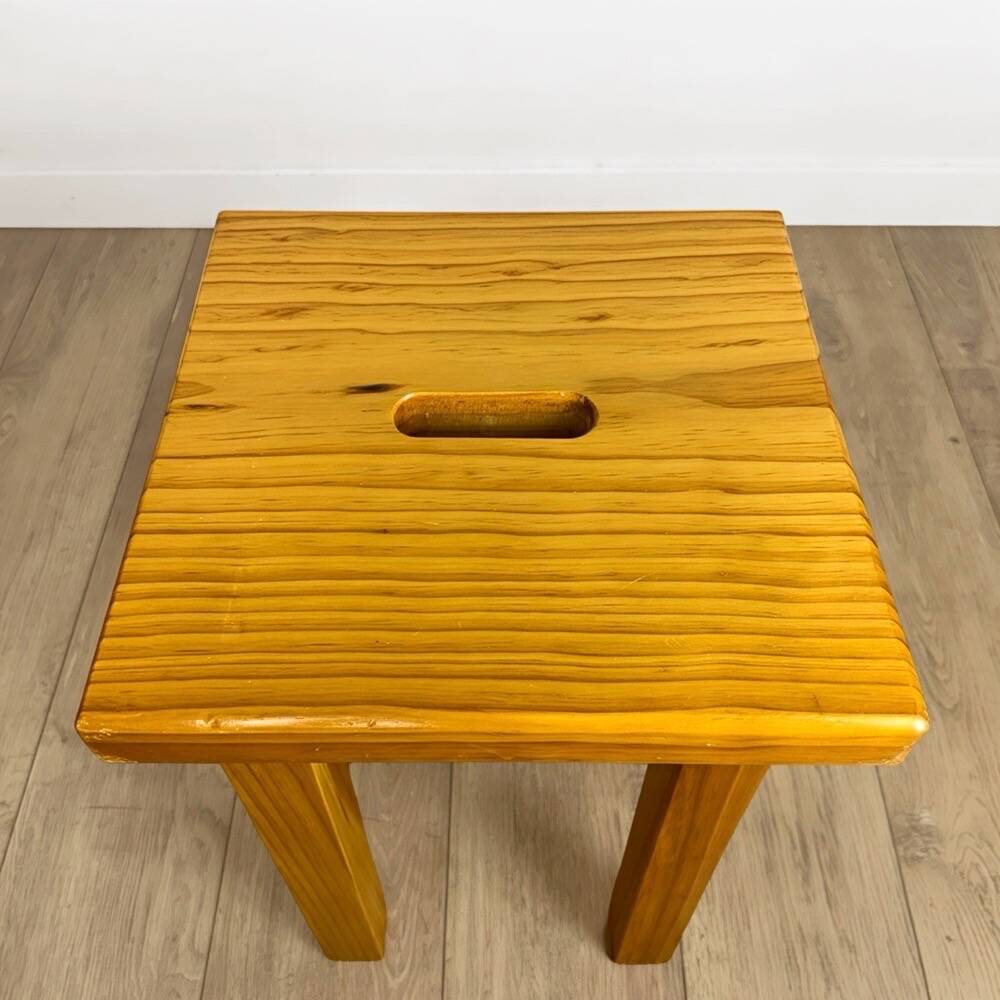 Tabouret en pin à fente années 80