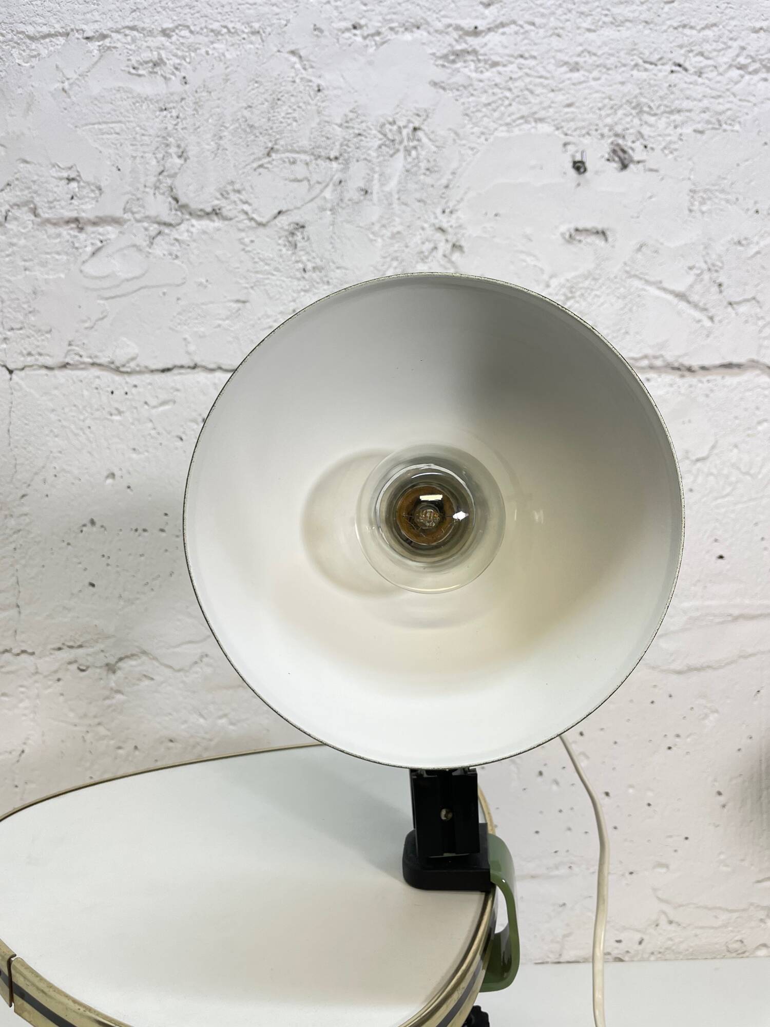 Green lamp with vice, ART,  1980s.