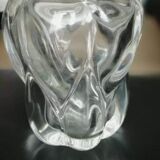 Vase en cristal épais de Val-Saint-Lambert Belgique marqué sur le fond. 1960-1969.