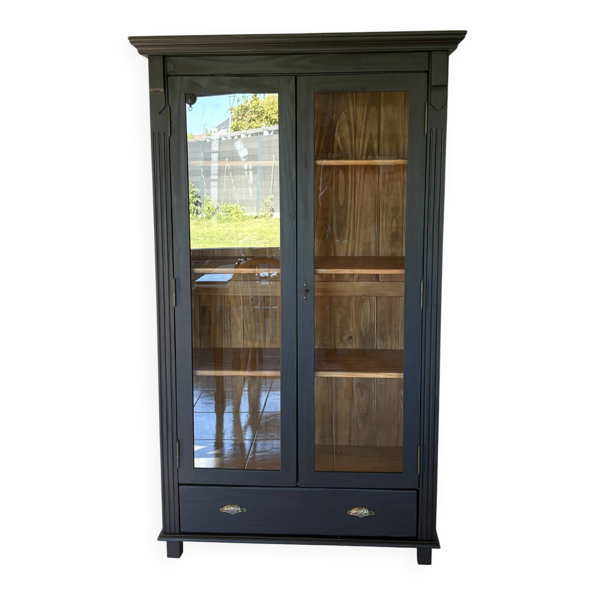 Black display cabinet