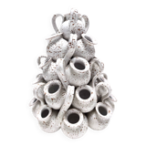 Vintage Tulip Vase with 25 White Glazed Ceramic Amphoras, Italy