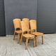 Ensemble de 4 chaises vintage en pin massif