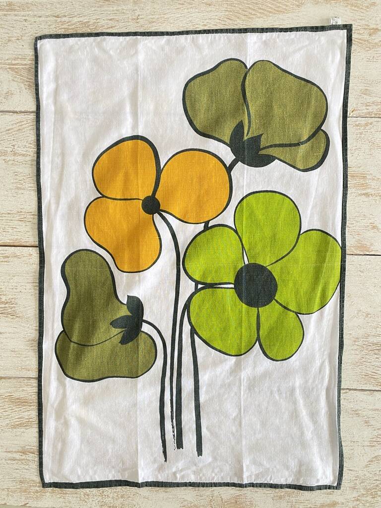 Serviettes géantes imprimés fleurs 70's - Coton - 67x46 cm