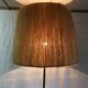 Black metal tripod lamppost and sisal-mid lampshade, 20th