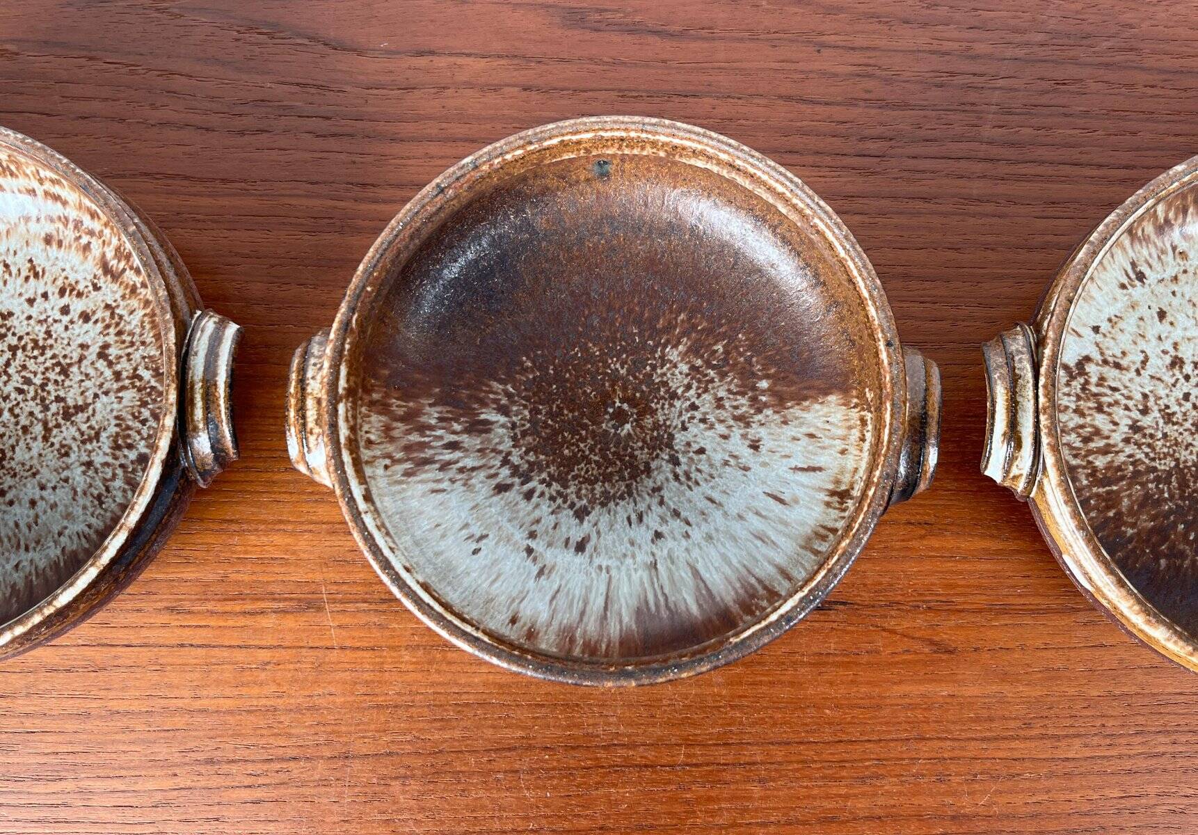 Vintage ceramic bowls from the Danish studio Aase & Leif Vange Keramik, set of 3.