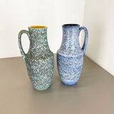 Set of Two Pottery Fat Lava "Supercolor" Vases by Scheurich Germany WGP