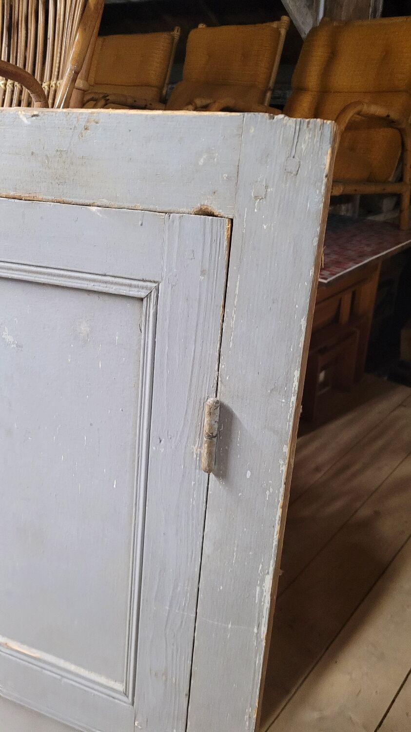 Double cupboard door front in old painted fir