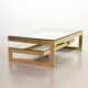 Belgo-Chrom Architectural G-Table 23-Carat Goldplated with Glass Tops 1970s