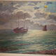 Huile sur toile marine