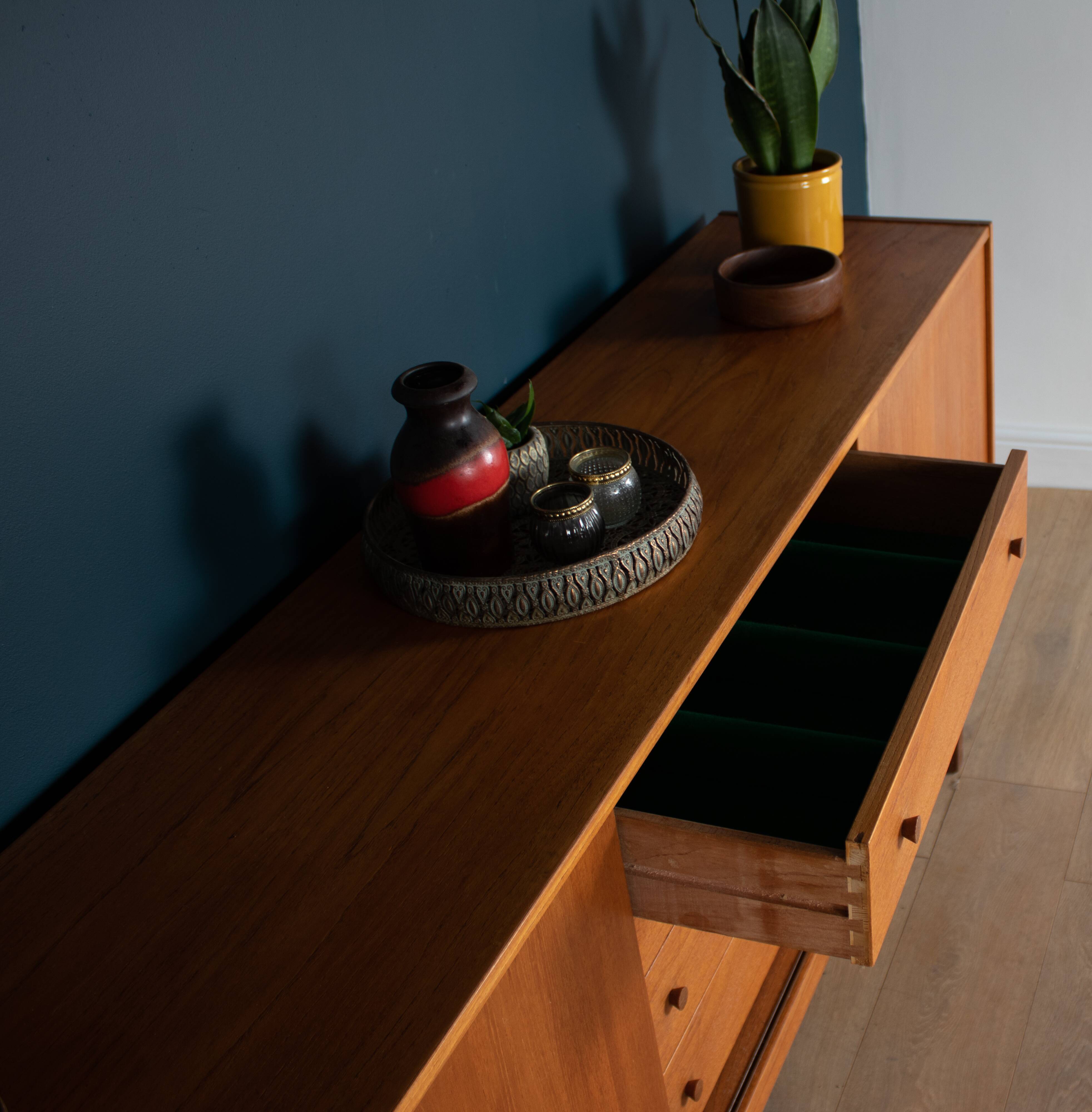 Restored Long Teak Retro 1960s Danish Sideboard
