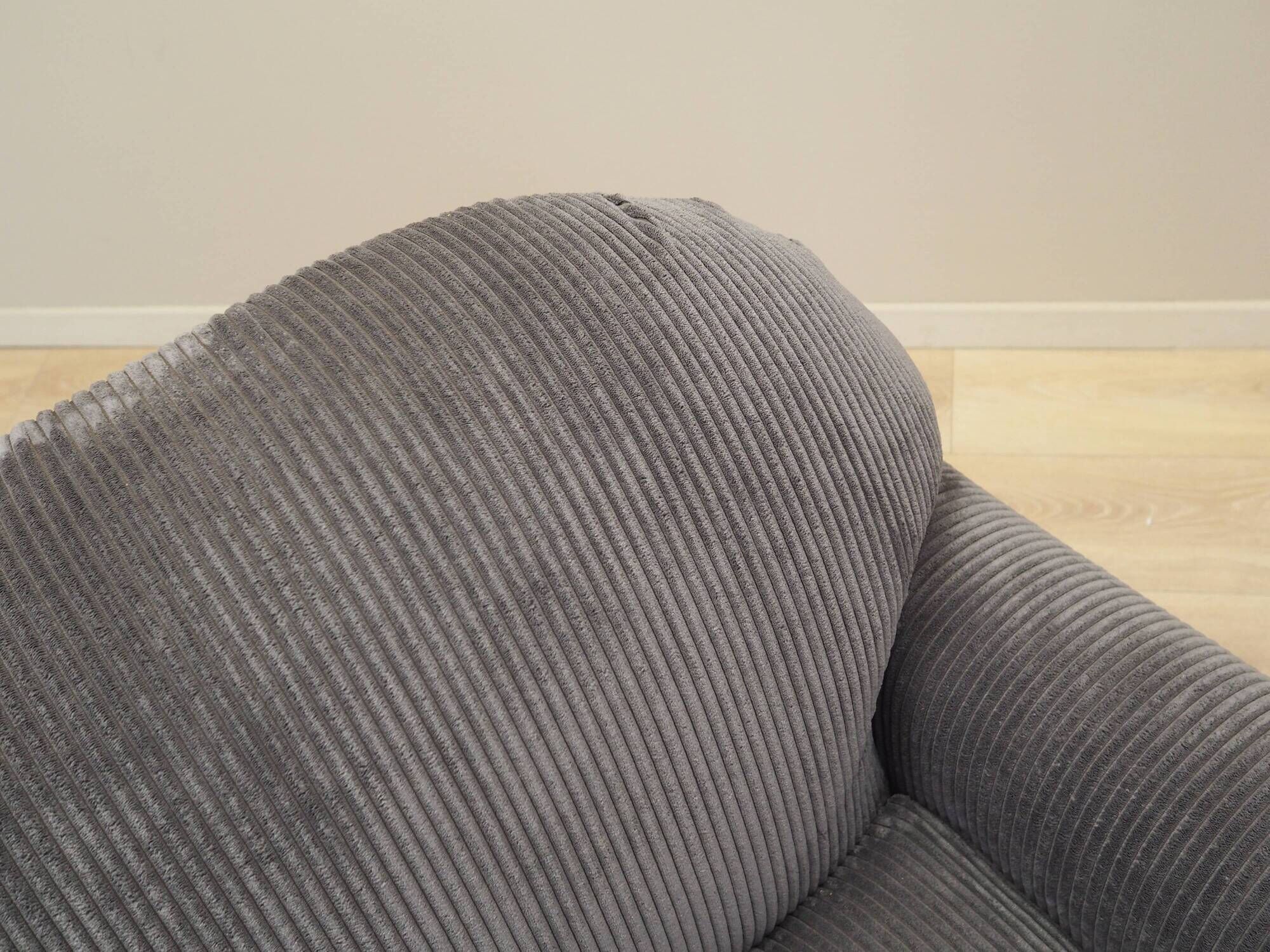 Grey velour armchair, Italian design, 1980s, production: Italy