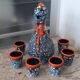 Vallauris sea foam ceramic liquor service