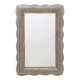 Mid-century Modern Italian Sculptural Backlit Mirror in Murano Glass Brass