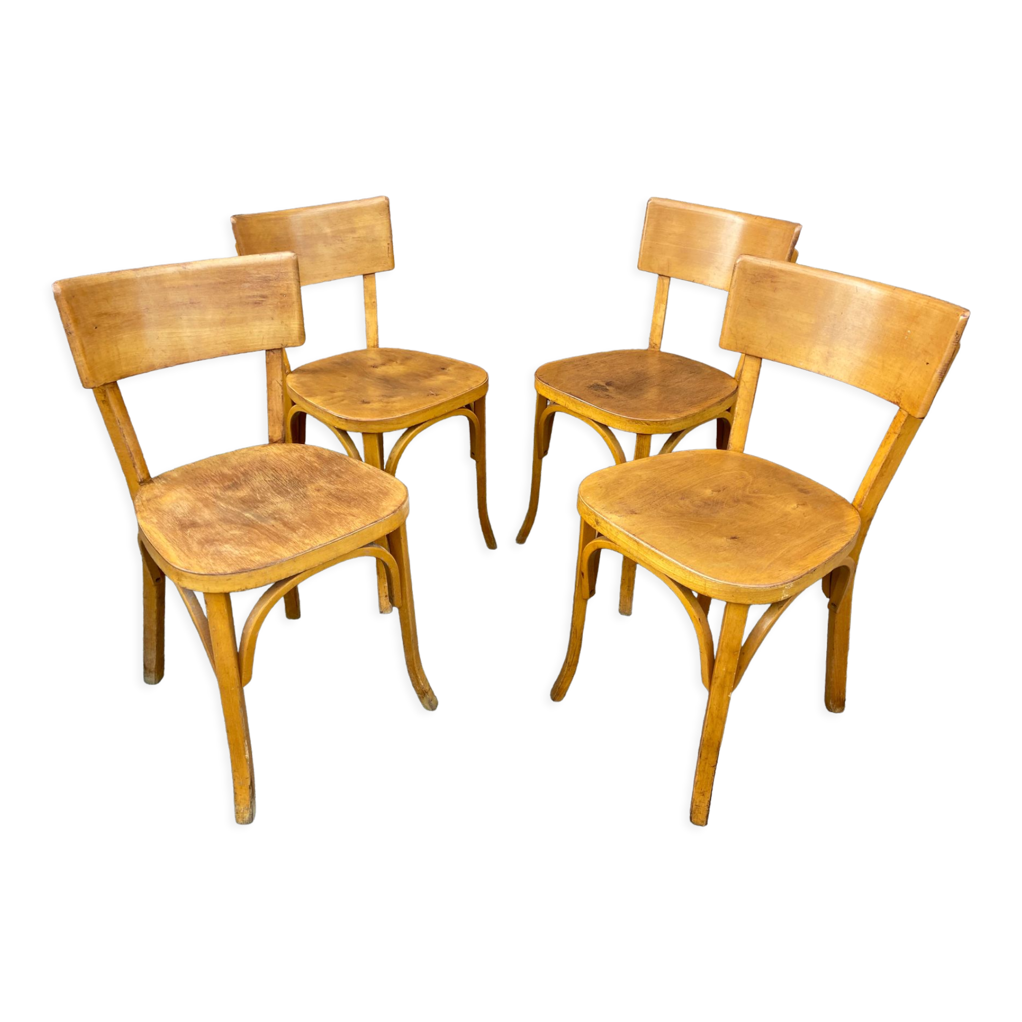 4 chairs bistro café baumann bentwood from the 1950s