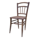 Chair with a slatted backrest and caned seat.