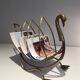 Brass swan magazine rack