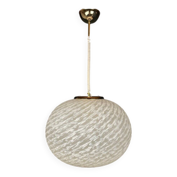 Large swirling Murano glass pendant lamp from Vetri Murano, Italy, 1970s.