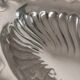 Silver-plated metal vintage bowl with curved rim and relief - Italian 1940s centrepiece
