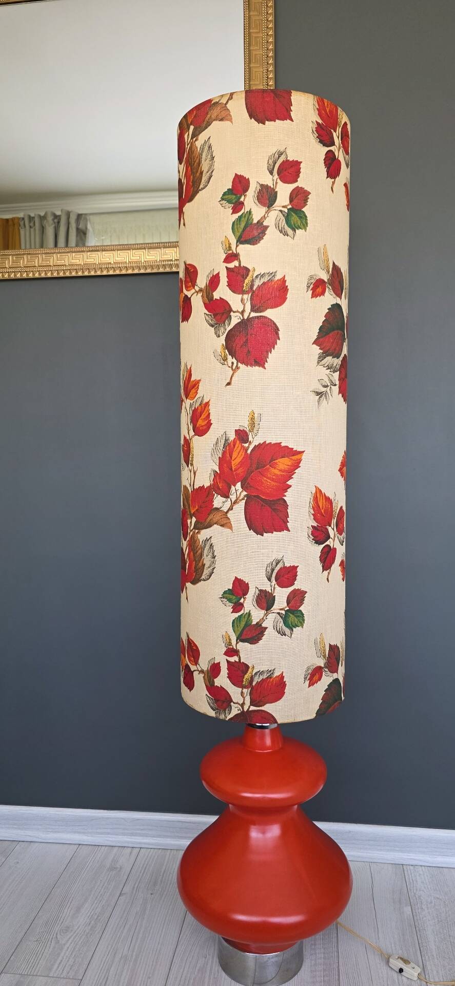 Vintage Space Age lamp 1970 - Red ceramic - Double lighting