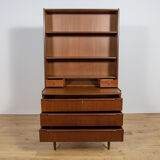 Mid-century teak shelf with pull-out top, Denmark, 1960s