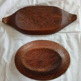 2 plats en bois de coco