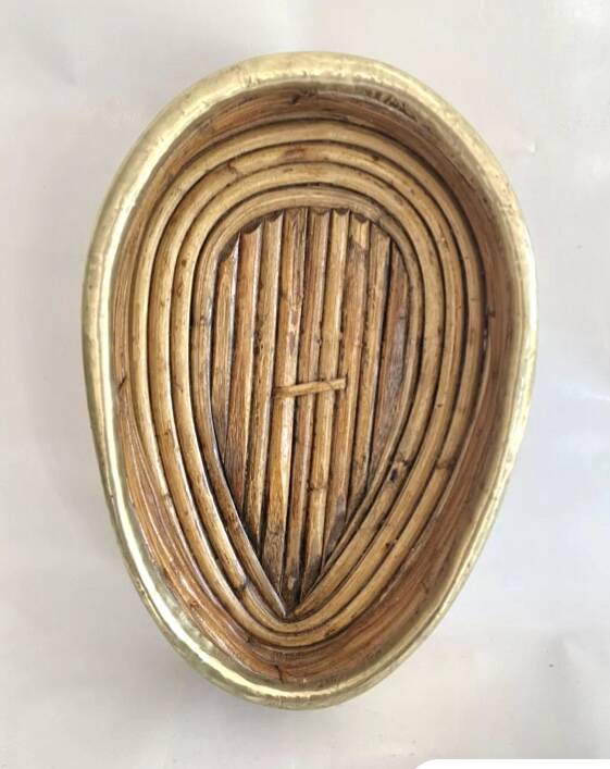 Rattan and brass basket, 1970s