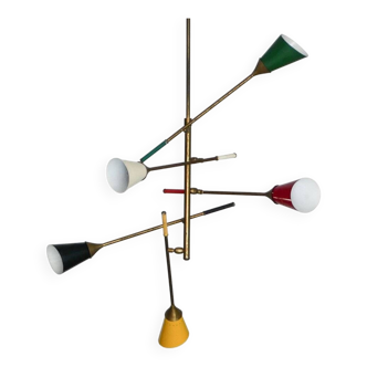 Lustre Spoutnik dans le style de Stilnovo, années 50.