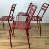 Set of 4 chairs bistro Tolix T2 industrial steel